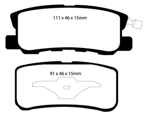 EBC 11-14 Chrysler 200 3.6 Yellowstuff Rear Brake Pads