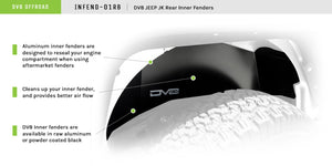 DV8 Offroad 07-18 Jeep Wrangler JK Rear Aluminum Inner Fender - Black
