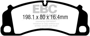 EBC 13-15 Porsche 911 (991) (Cast Iron Rotor only) 3.8 GT3 Yellowstuff Front Brake Pads