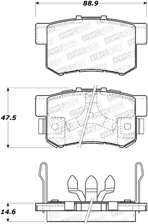 StopTech 05-16 Honda CR-V Street Rear Brake Pads