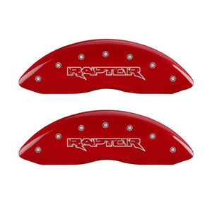 MGP 4 Caliper Covers Engraved Front & Rear Raptor Red finish silver ch