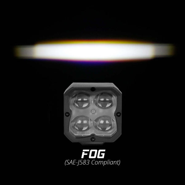 XK Glow XKchrome 20w LED Cube Light w/ RGB Accent Light - Fog Beam