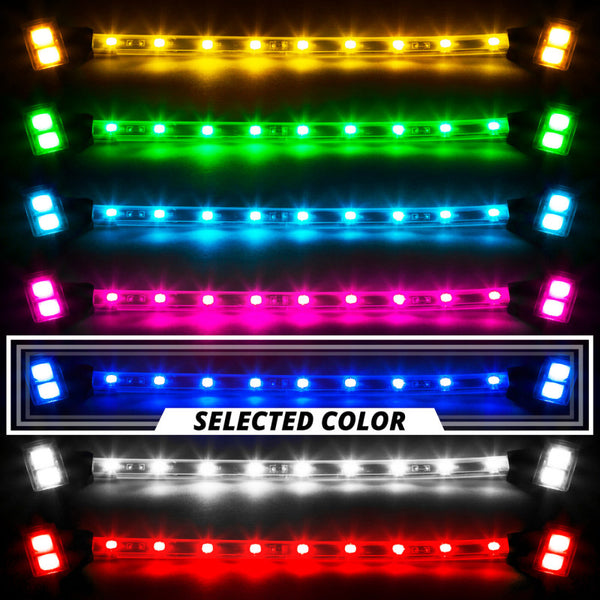 XK Glow Single Color XKGLOW LED Accent Light Motorcycle Kit Blue - 8xPod + 2x8InStrips