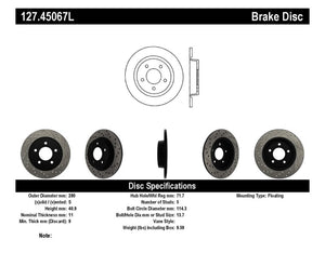 StopTech 04-10 Mazda3 Slotted & Drilled Left Rear Rotor