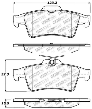 StopTech Performance 07-09 Mazdaspeed3 / 06-07 Mazdaspeed6 / 06-07 Mazda3 Rear Brake Pads