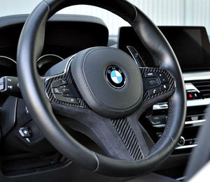 AutoTecknic Carbon Fiber Alcantara Steering Wheel Trim (heated) BMW G30 5-Series G32 6-Series GT