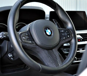 AutoTecknic Carbon Fiber Alcantara Steering Wheel Trim (non-heated) BMW G30 5-Series G32 6-Series GT