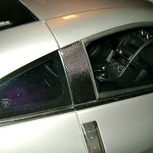 Autotecknic Carbon Fiber B-Pillar Covers Nissan 350Z on a white car