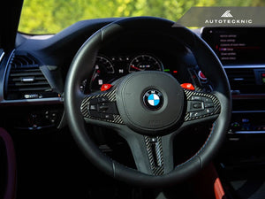 AutoTecknic Carbon Alcantara Steering Wheel Trim BMW F90 M5 (2018-2019) w/heated wheel