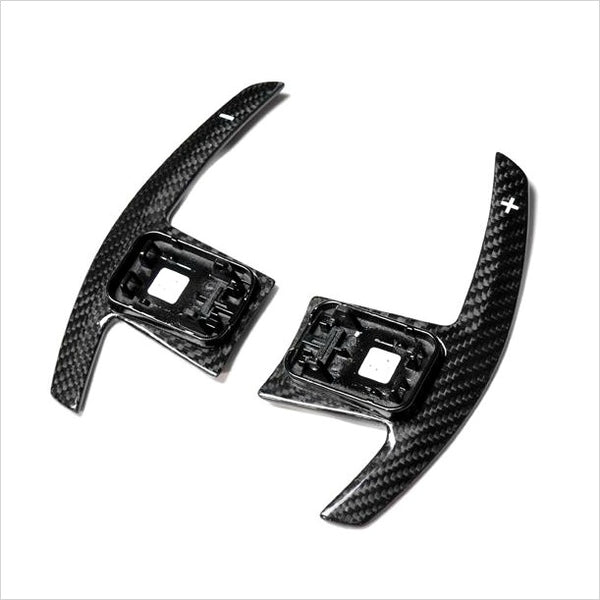 AutoTecknic Dry Carbon Battle Shift Paddles White Indicators BMW F95 X5MC F97 X3M F98 X4M