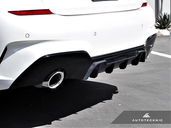 AutoTecknic Dry Carbon Extended Fin Competition Rear Diffuser BMW G20 ...