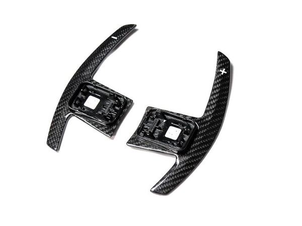 AutoTecknic Dry Carbon Battle Shift Paddles Gloss w/White Indicator BMW G80 M3 G82 M4