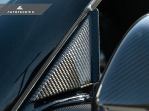 AutoTecknic Dry Carbon Fiber V3 Side Mirror Wind Deflectors Toyota Supra A90