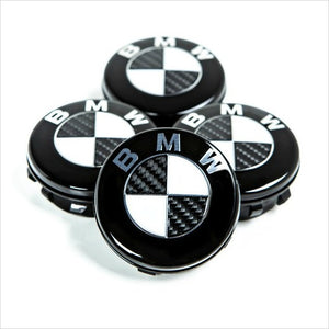 iND Carbon Fiber Wheel Center Cap Set 56mm w/ Matte Black Edge BMW