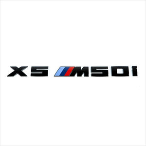 iND Painted Gloss Black X5 M50i Trunk Emblem BMW G05 X5 M50i