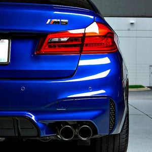 Blue BMW with Acexxon Honeycomb Rear Reflector Insert