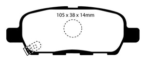 EBC 08-13 Infiniti EX35 3.5 Redstuff Rear Brake Pads