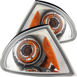 ANZO Corner Lights 1999-2001 BMW 3 Series E46 Euro Corner Lights Chrome w/ Amber Reflector