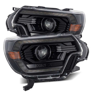 AlphaRex 12-15 Toyota Tacoma PRO-Series Halogen Projector Headlights Alpha-Black