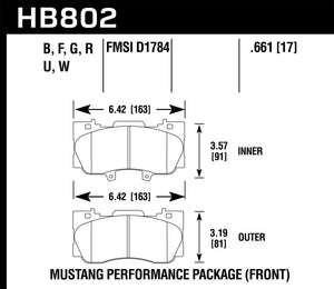 Hawk 15-17 Ford Mustang Performance Package HPS 5.0 Front Brake Pads