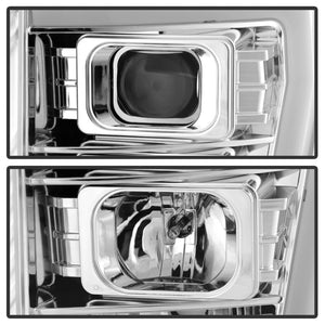 Spyder 11-16 Ford F-250/F-350 V2 Projector Headlights - Light Bar DRL - Chrome PRO-YD-FS11V2-LB-C