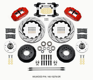 Wilwood Narrow Superlite 6R Front Hub Kit 14.00in Drill Red 82-92 Camaro//Firebird