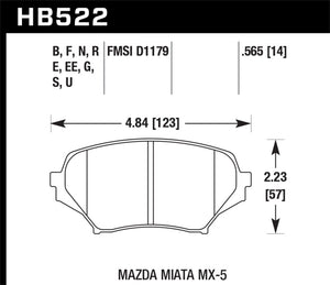 Hawk 06-11 Mazda Miata Mx-5 Front DTC-60 Race Brake Pads