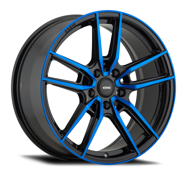 Konig Myth 18x8 5x108 ET43 Gloss Black w/ Blue Tinted Clearcoat