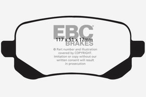 EBC 08-11 Chrysler Town & Country 3.3 Greenstuff Rear Brake Pads