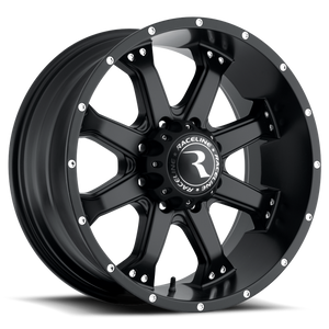 Raceline 991B Assault 16x8in / 8x165.1 BP / 0mm Offset / 125.2mm Bore - Satin Black Wheel