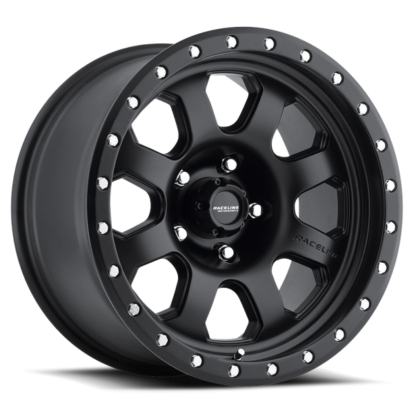 Raceline 929B Avenger 17x9in / 8x165.1 BP / -12mm Offset / 130.81mm Bore - Satin Black Wheel