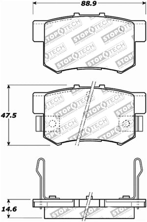 StopTech Performance 00-09 Honda S2000 / 92-07 Accord / 04-10 Acura TSX / 02-06 RSX Rear Brake Pads