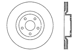 StopTech Power Slot 05-07 Cadillac XLR / 06-09 Chevy Corvette Front Left Drilled & Slotted Rotors