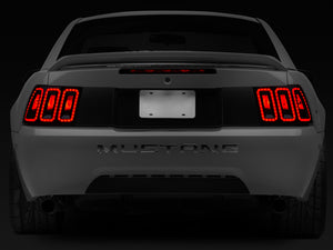 Raxiom 99-04 Ford Mustang Excluding 99-01 Cobra Icon LED Tail Lights- Black Housing (Smoked Lens)
