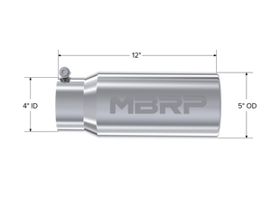 MBRP Universal Tip 5 O.D. Rolled Straight 4 inlet 12 length