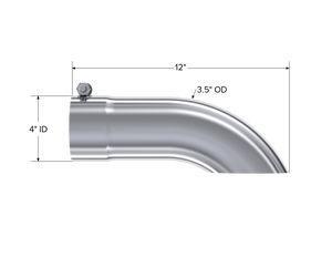 MBRP Universal Tip 3.5in O.D. Turn Down 3.5in inlet 12 length