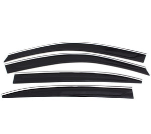 AVS 07-11 Toyota Camry Ventvisor Low Profile Deflectors 4pc - Smoke w/Chrome Trim