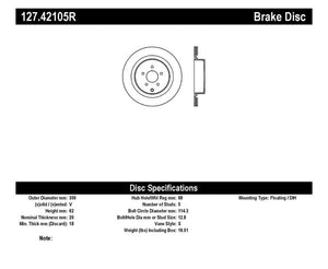 StopTech 09 Infiniti FX50 SportStop Slotted & Drilled Rear Right Rotor