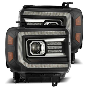 AlphaRex 14-18 GMC Sierra LUXX-Series LED Projector Headlights Black