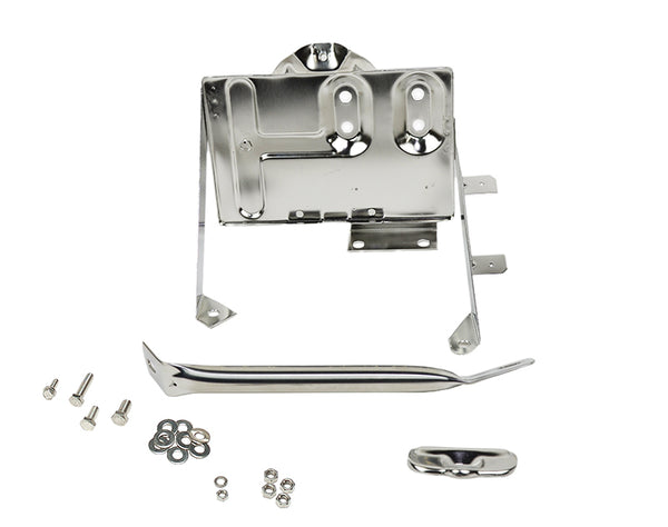 Kentrol 76-86 Jeep CJ Battery Tray with support arm - Polished Silver