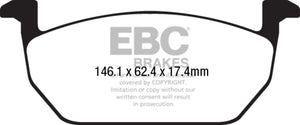 EBC 2017+ Volkswagen Golf Mk7 1.8L Turbo Redstuff Front Brake Pads