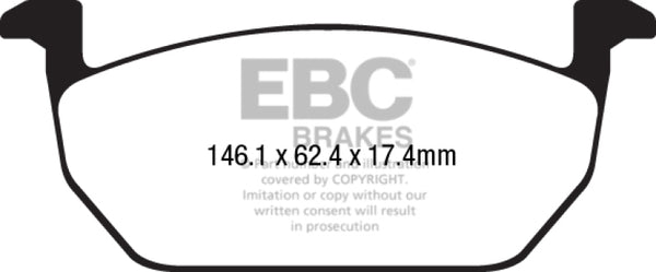 EBC 2017+ Volkswagen Golf Mk7 1.8L Turbo Redstuff Front Brake Pads