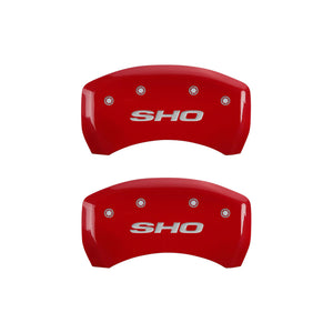 MGP 4 Caliper Covers Engraved Front & Rear SHO Red finish silver ch