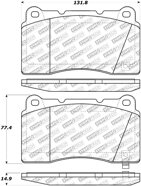 StopTech 08-15 Mitsubishi Evo X Street Select Front Brake Pads