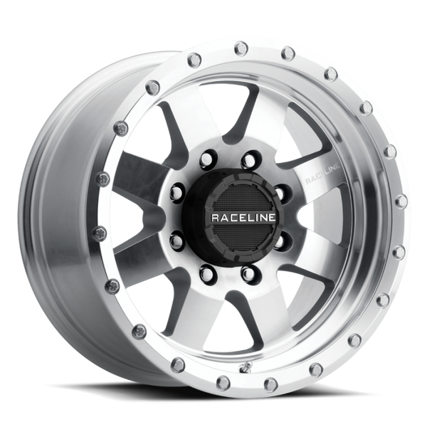 Raceline 935MC Defender 17x9in / 6x139.7 BP / -12mm Offset / 107.95mm Bore - Machined Wheel