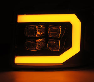 AlphaRex 07-13 GMC Sierra NOVA-Series LED Projector Headlights Black