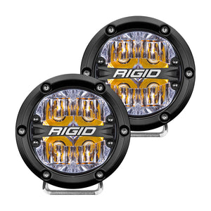 Rigid Industries 360-Series 4in LED Off-Road Drive Beam - Amber Backlight (Pair)